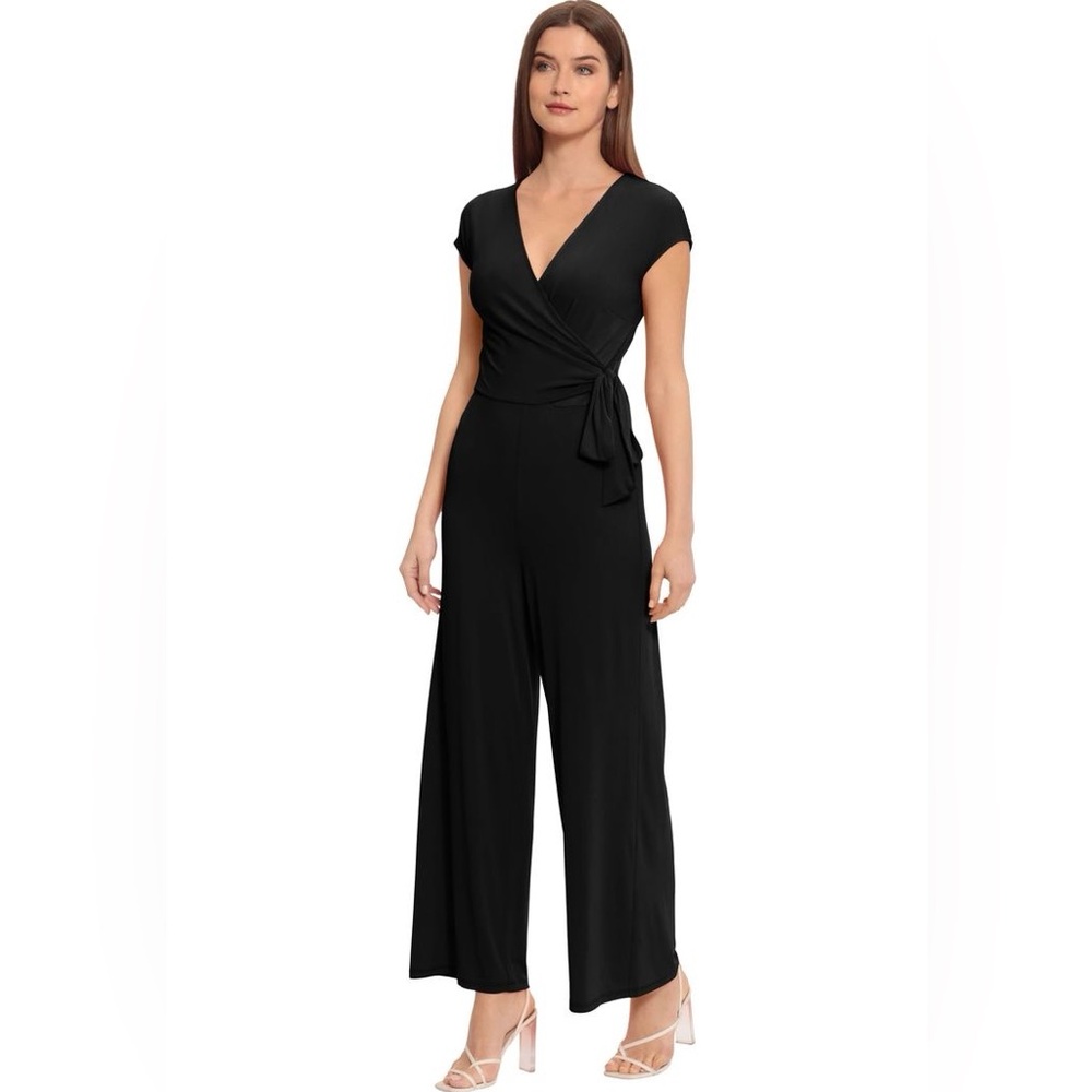 Elegant Black Wrap Style Jumpsuit (Sz M)